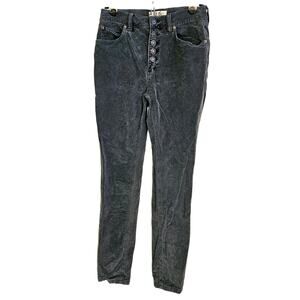 We The Free Grey Corduroy Pants Size 26 Skinny Exposed Button Fly Skater